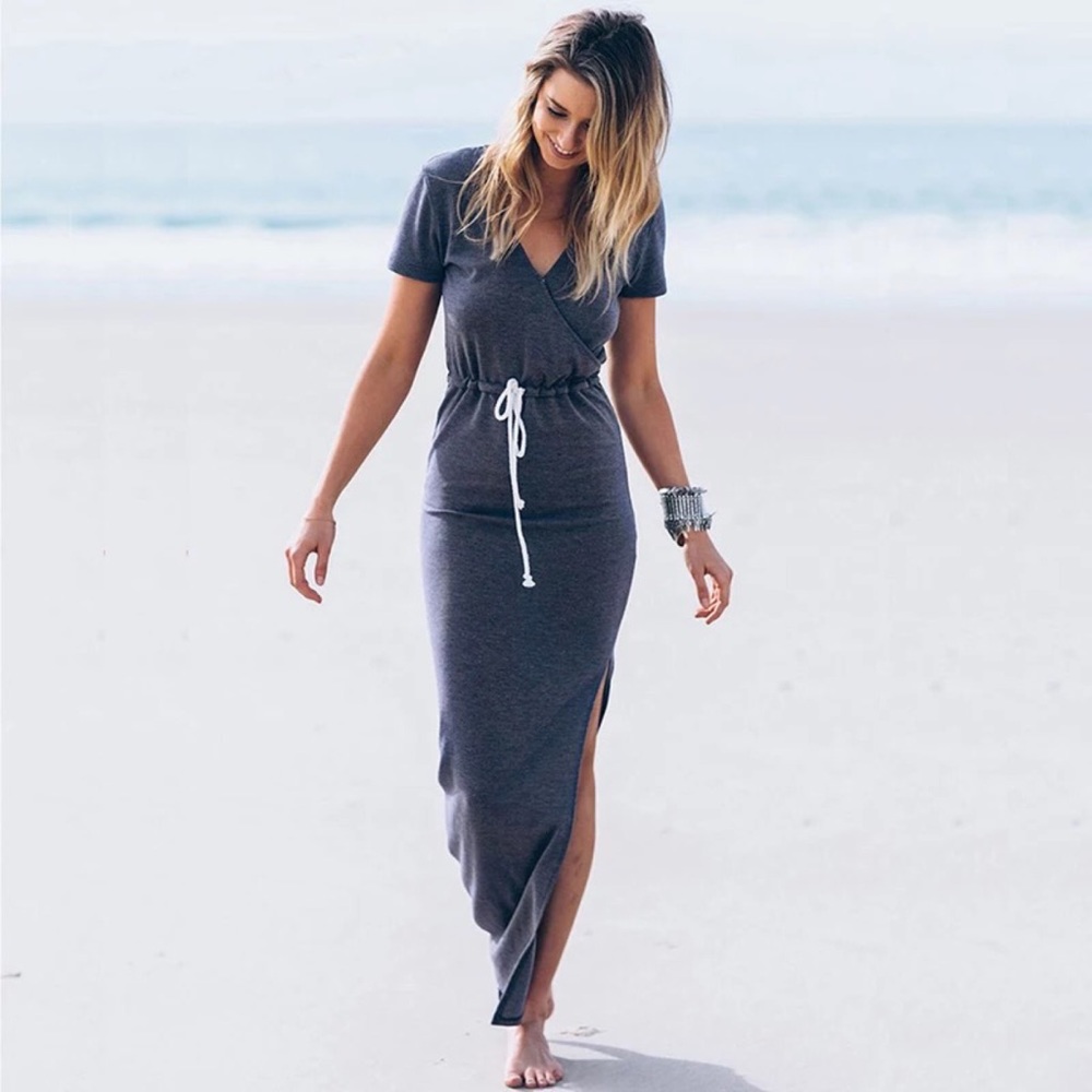 NEW Drawstring Waist Maxi Dress - Picture 2 of 8